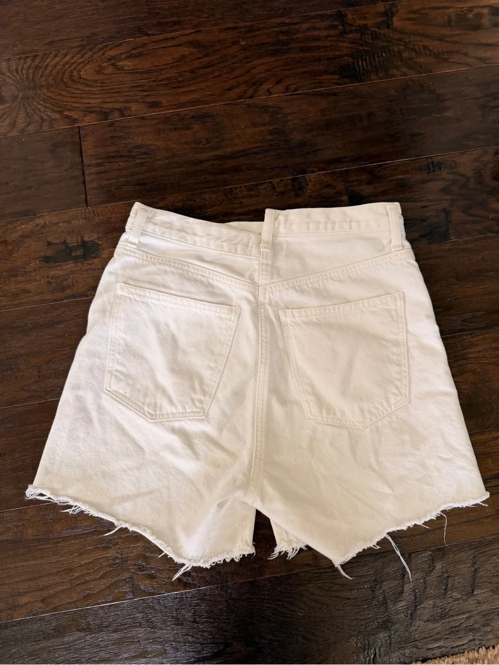 AGOLDE white denim shorts